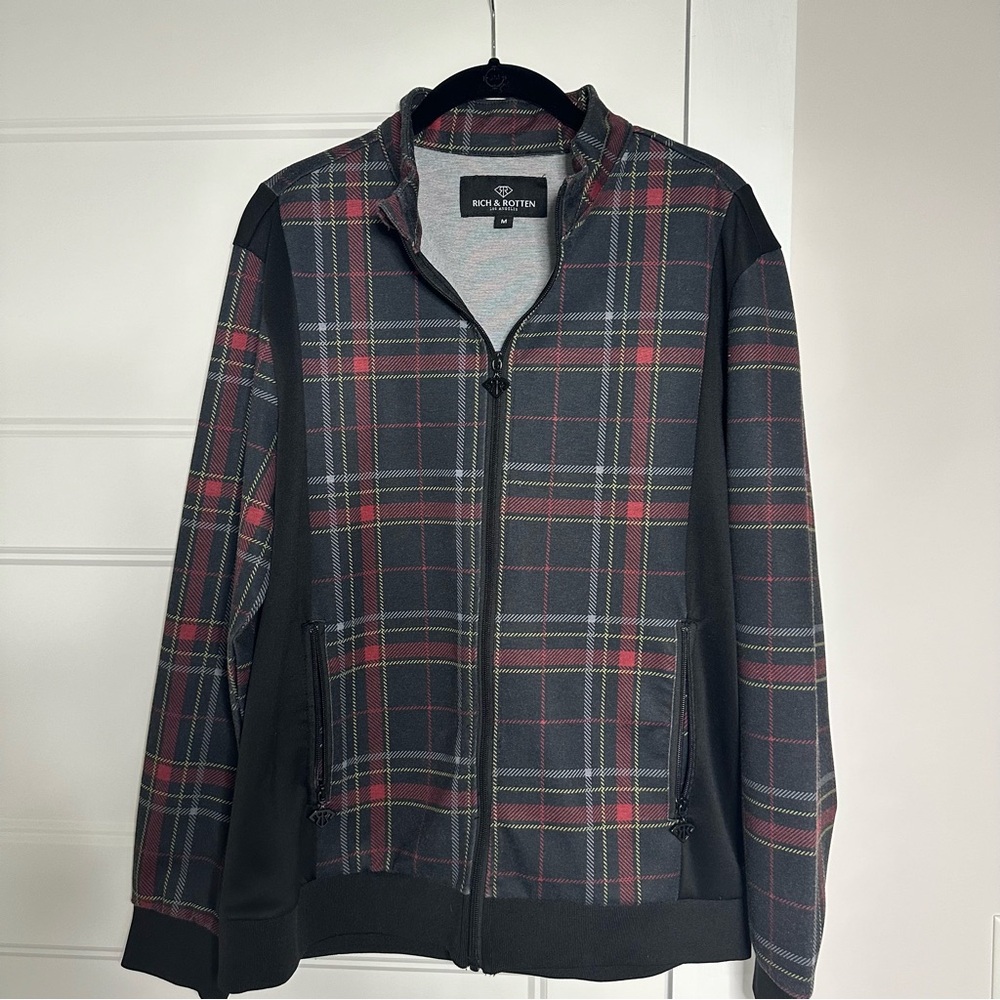 Rich & Rotten Los Angelos Slim fit Men’s Medium plaid jacket.